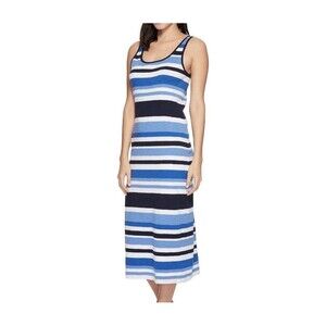 Tommy Bahama Tank Maxi Dress Sz M Womens Striped Stretch Casual Beach